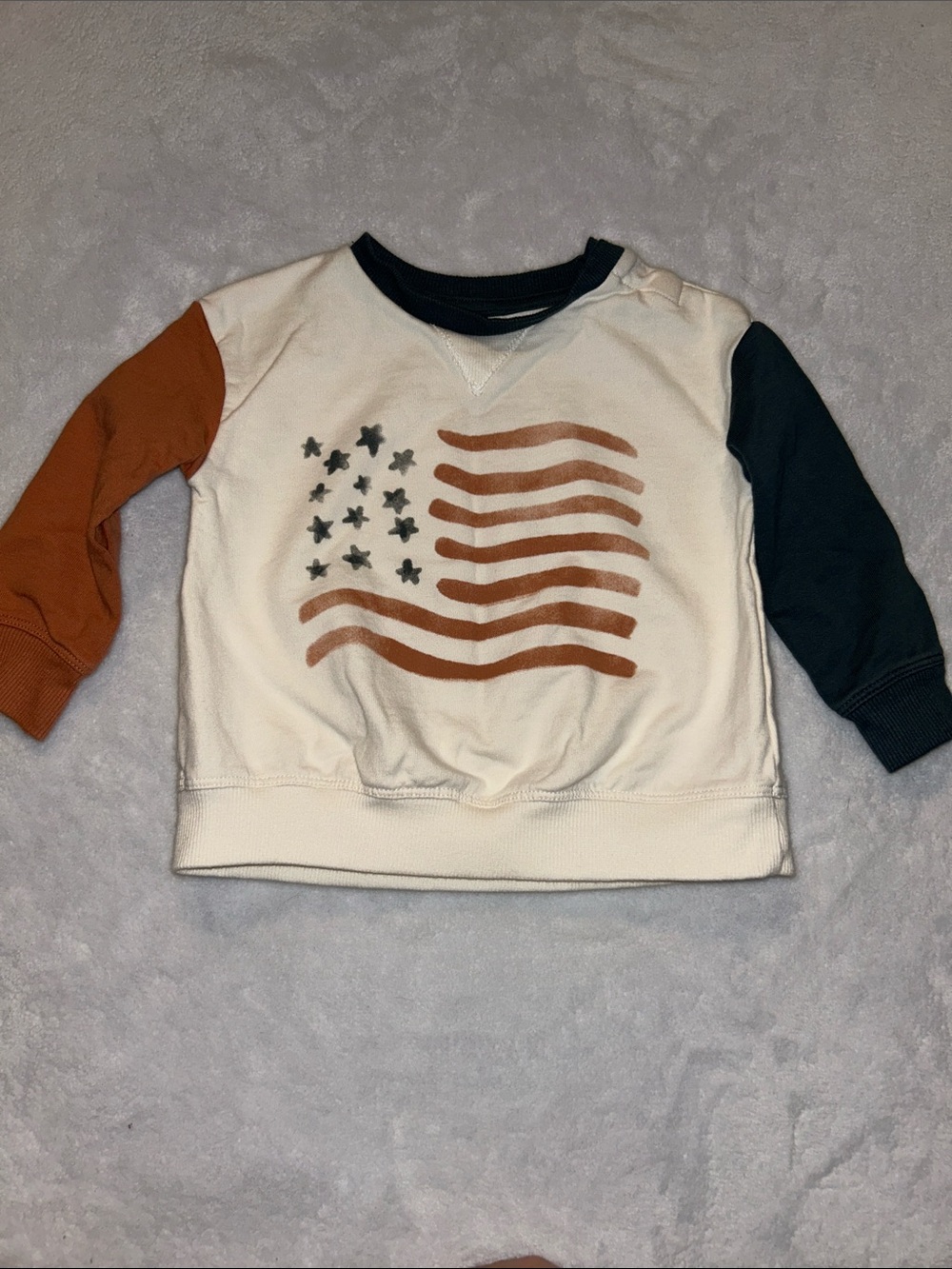 Little Co. by Lauren Conrad Kids Colorblock Flag Sweatshirt Cream, Rust & Black
